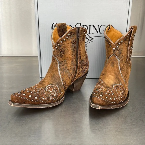 Old Gringo “Ilona short boots” in studded rust leather. New in box. - Picture 5 of 10